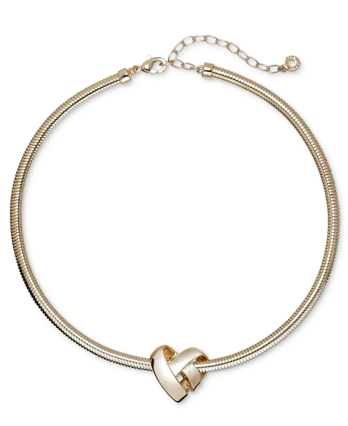 Gold-Tone Knotted Heart Pendant Necklace by Anne Klein