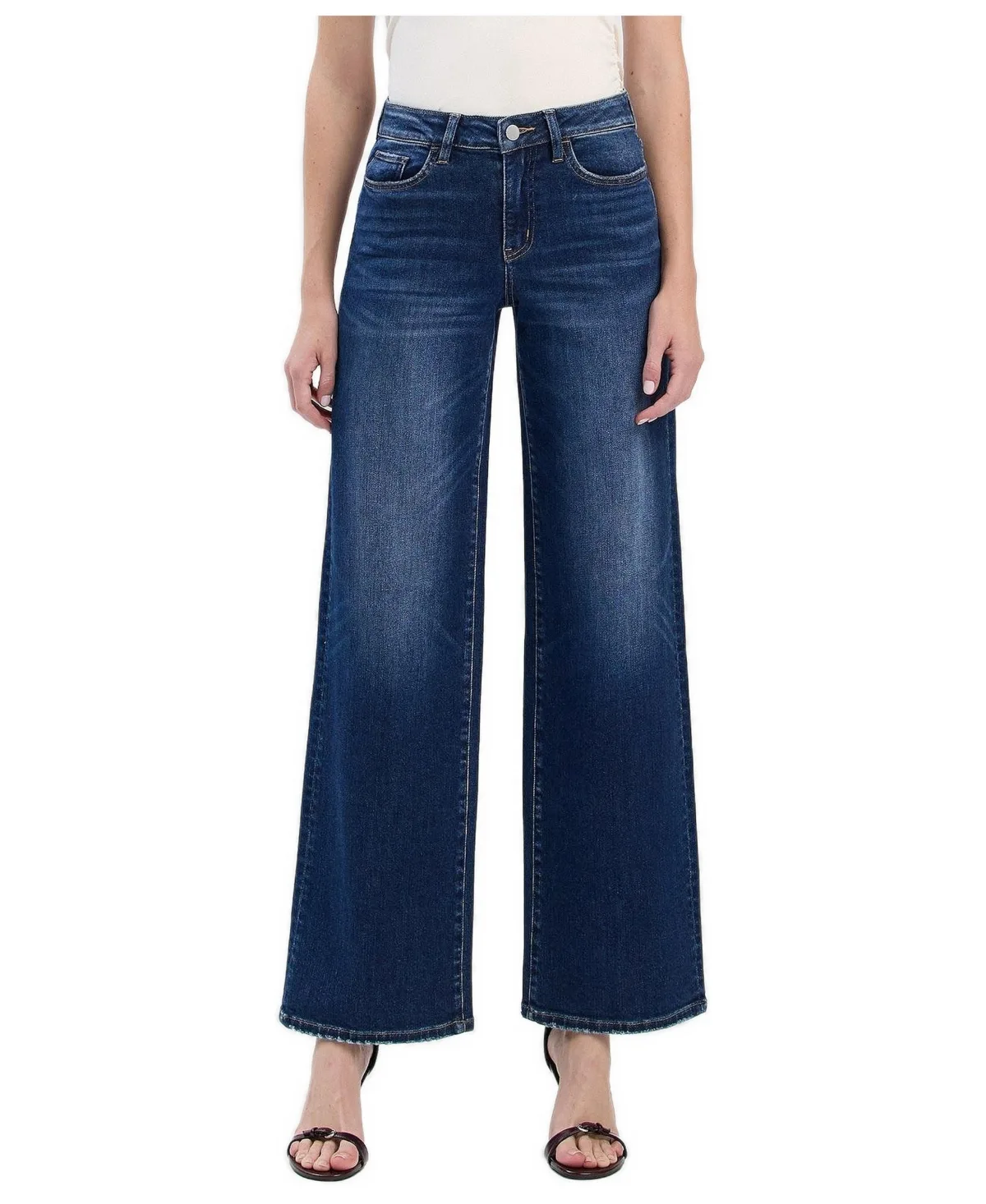 Elbe River High-Rise, Wide-Leg Denim Jeans by Flying Monkey