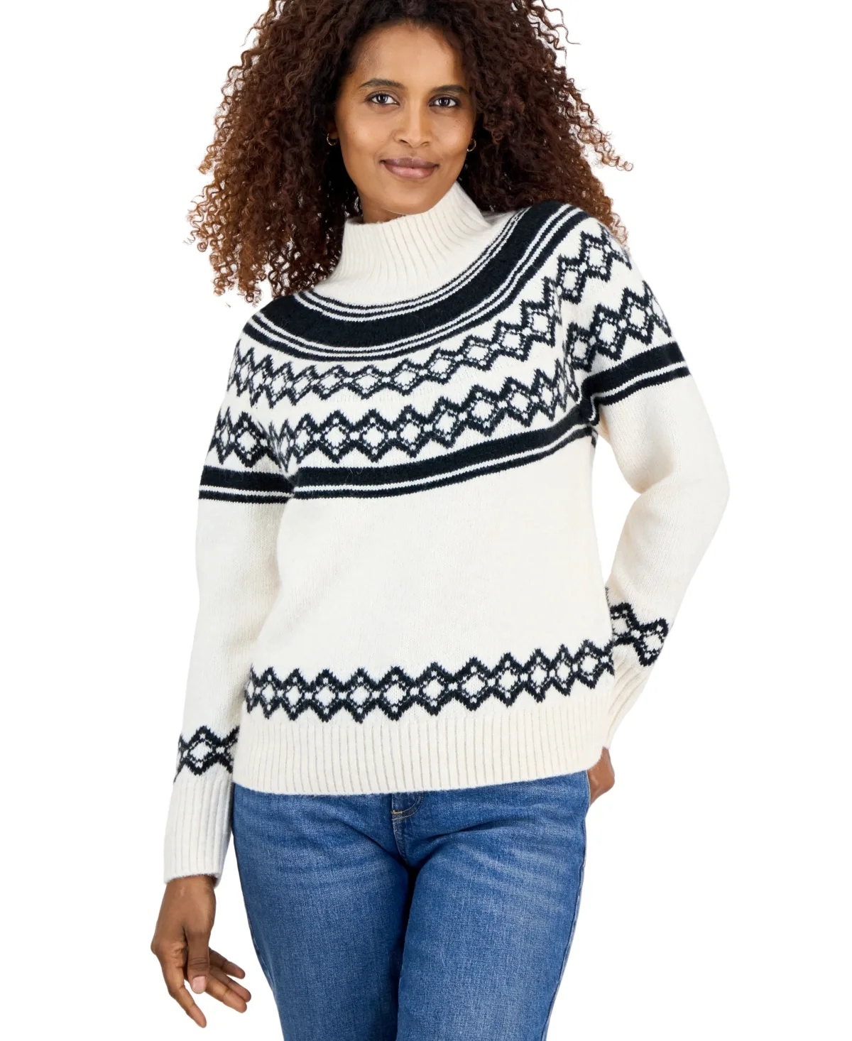 Fair Isle Mockneck Sweater