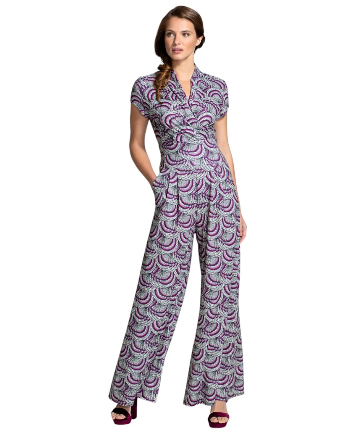 Printed Wideleg Jumpsuit by Hotsquash London
