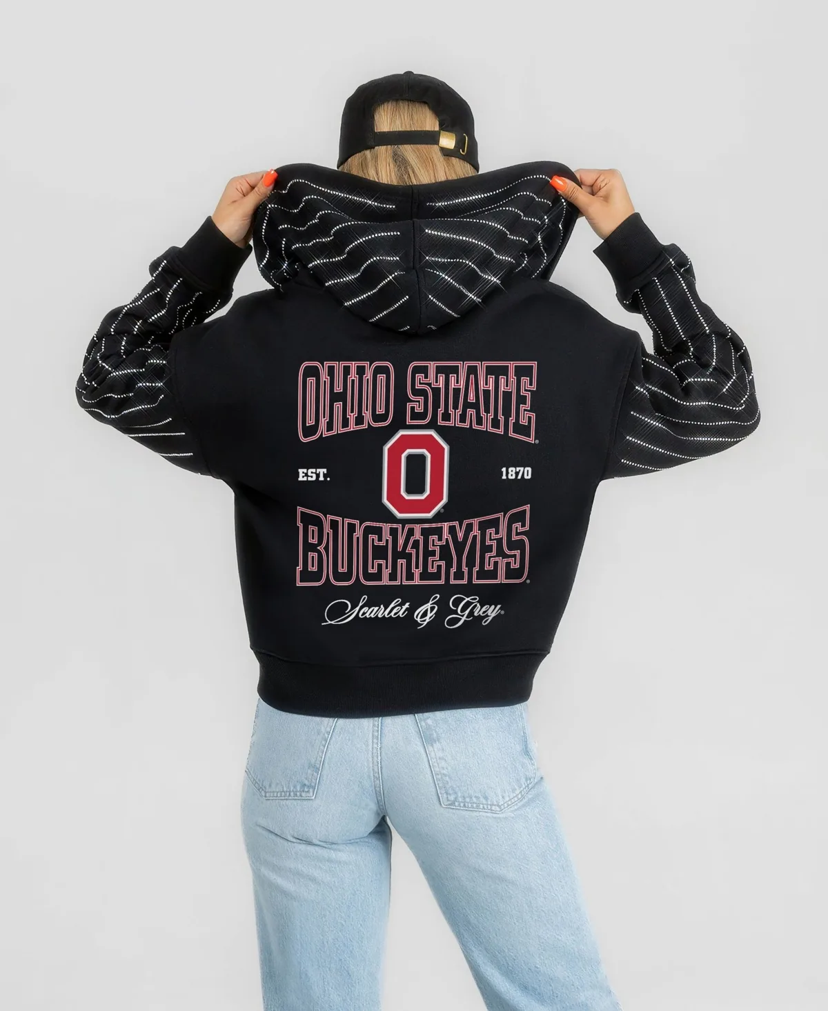 Ohio State Buckeyes Eyes on the Prize Mid-Crop Full-Zip Hoodie by Gameday Couture