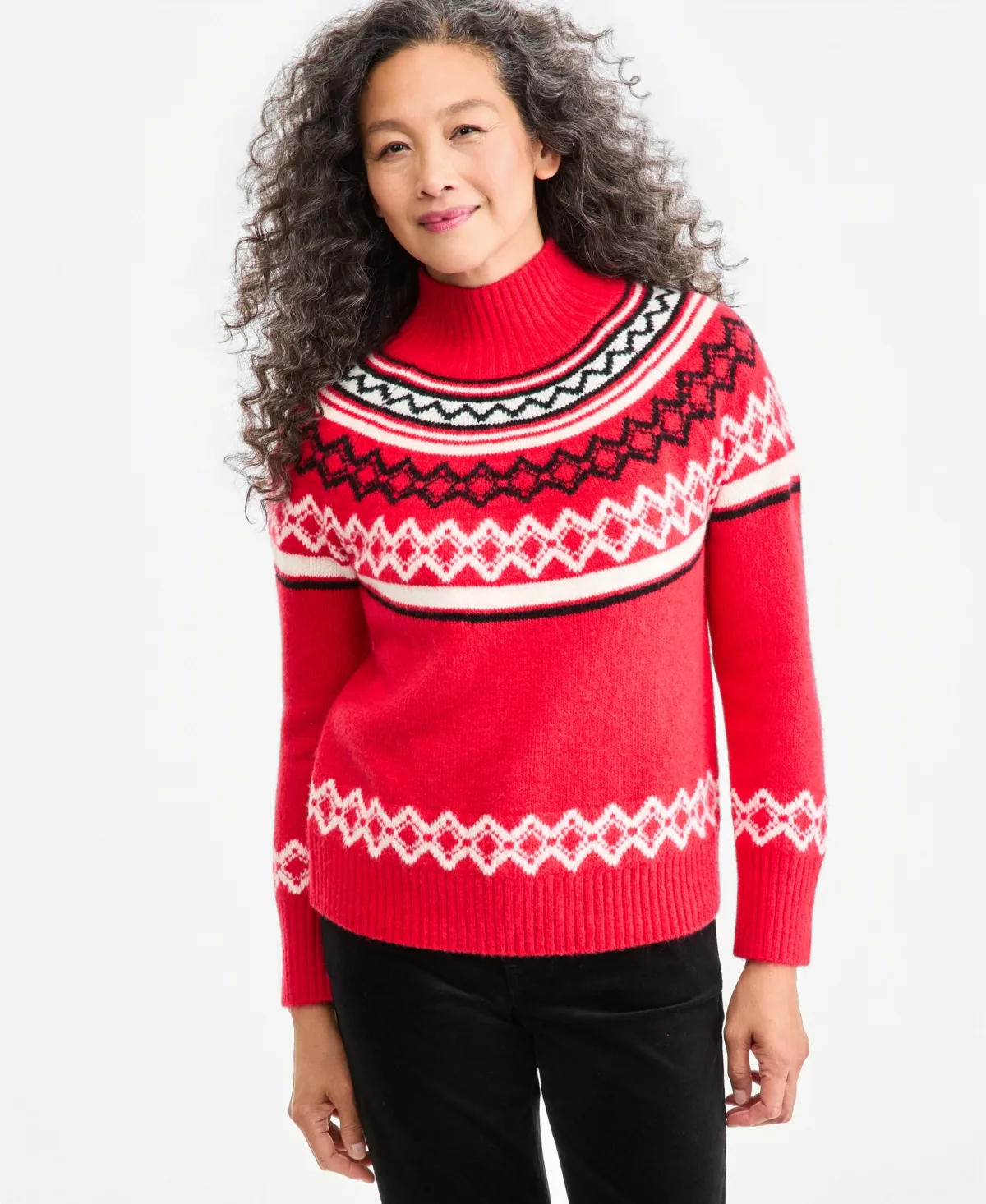 Fair Isle Mockneck Sweater