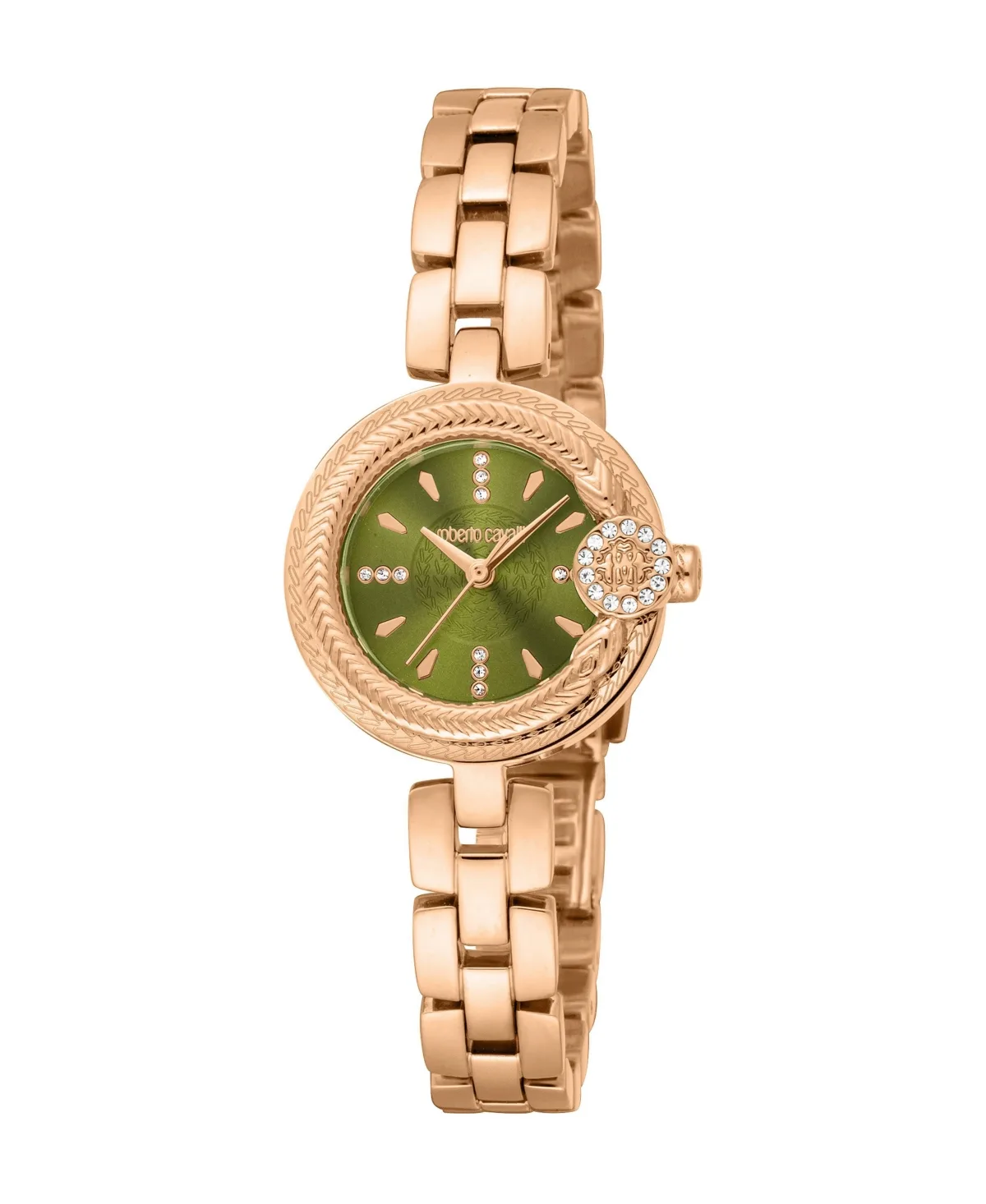 Quartz Mini Rose Gold Stainless Steel Bracelet Watch, 26mm, Water-Resistant by Roberto Cavalli