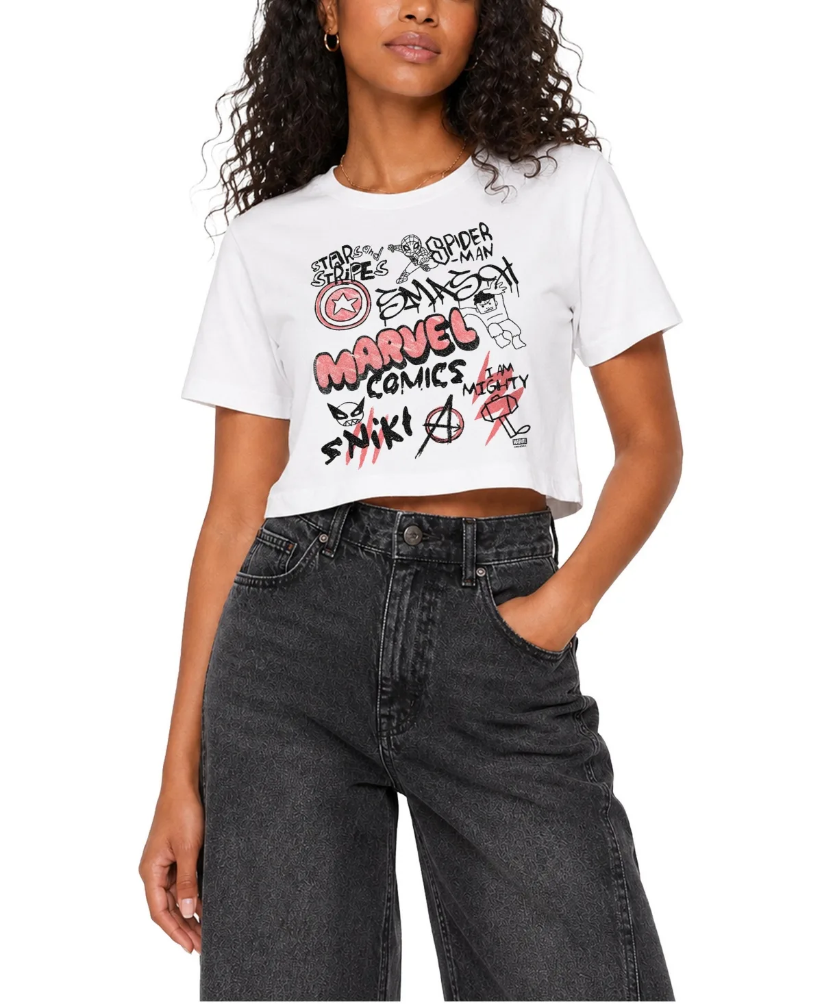 Notebook Cropped Graphic Spider-Man T-Shirt by Marvel