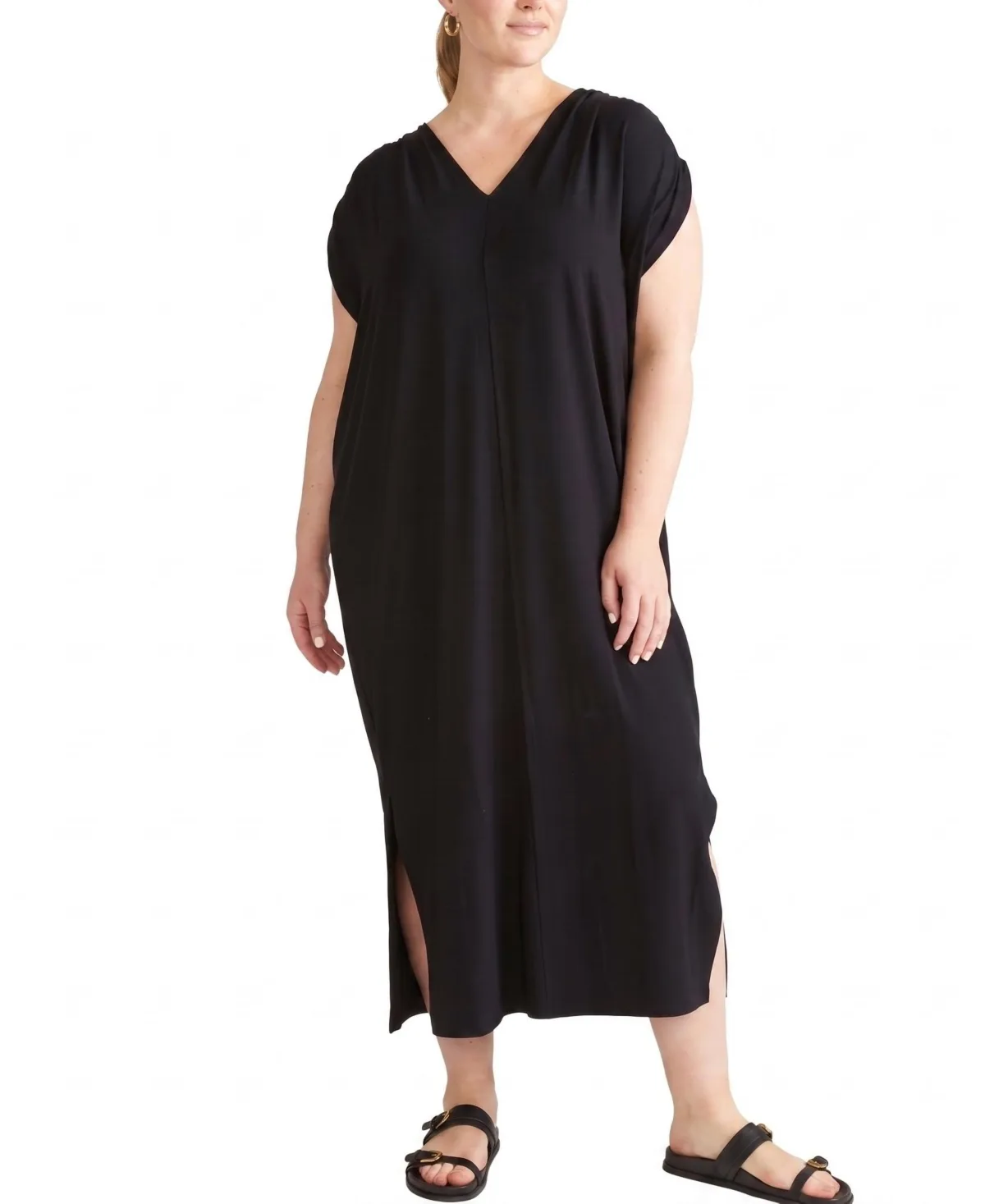 Kris Divine Maxi Loose-Fit Side-Slit Dress by Universal Standard