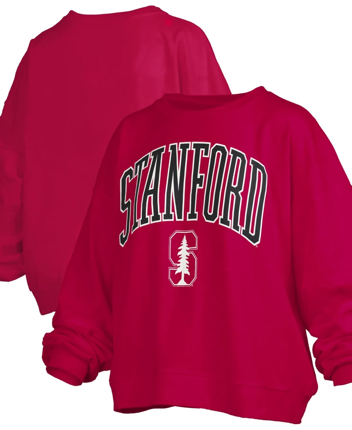 Stanford Cardinal Oversized Janise Arch Over Logo Fleece Sweatshirt by Pressbox