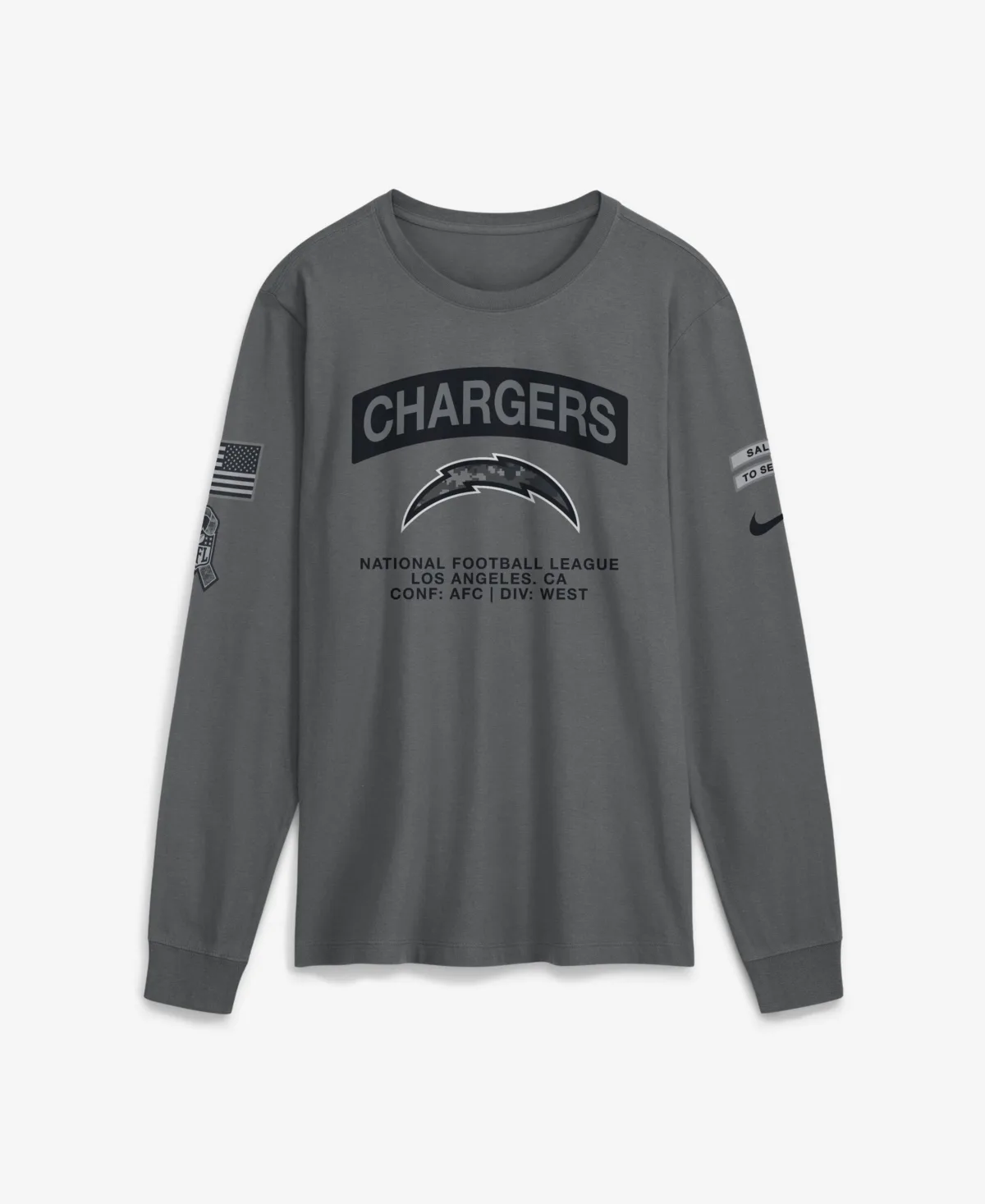 Los Angeles Chargers 2026 Salute to Service Long Sleeve T-Shirt