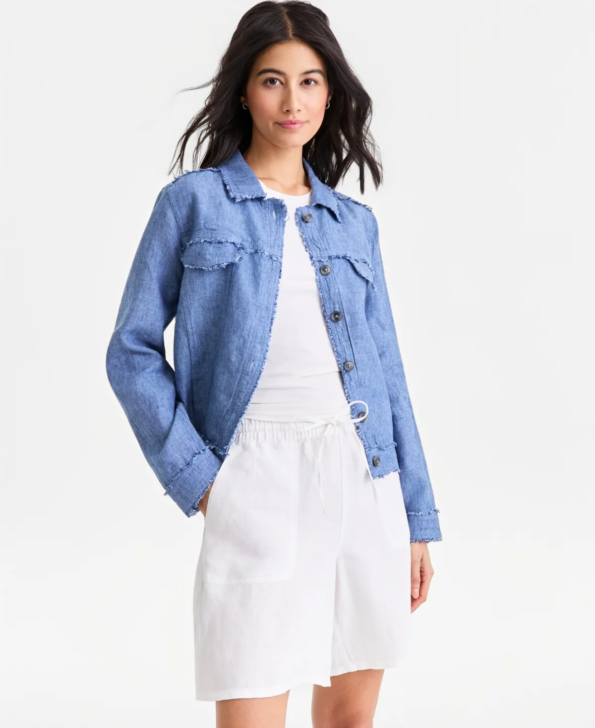100% Linen Jacket by Charter Club