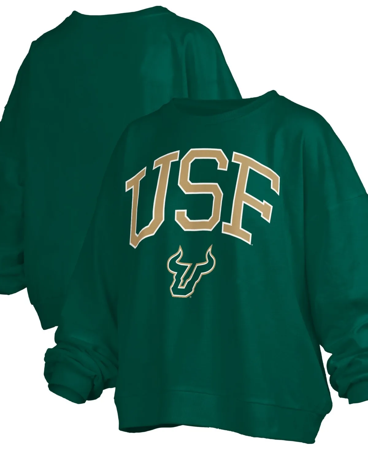 South Florida Bulls Oversized Janise Arch Over Logo Fleece Sweatshirt by Pressbox