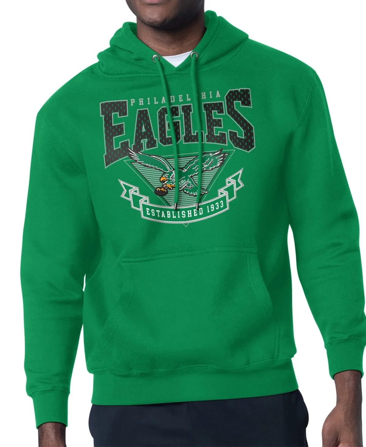 Philadelphia Eagles Team Retro Logo Fleece Tri-Blend Pullover Hoodie