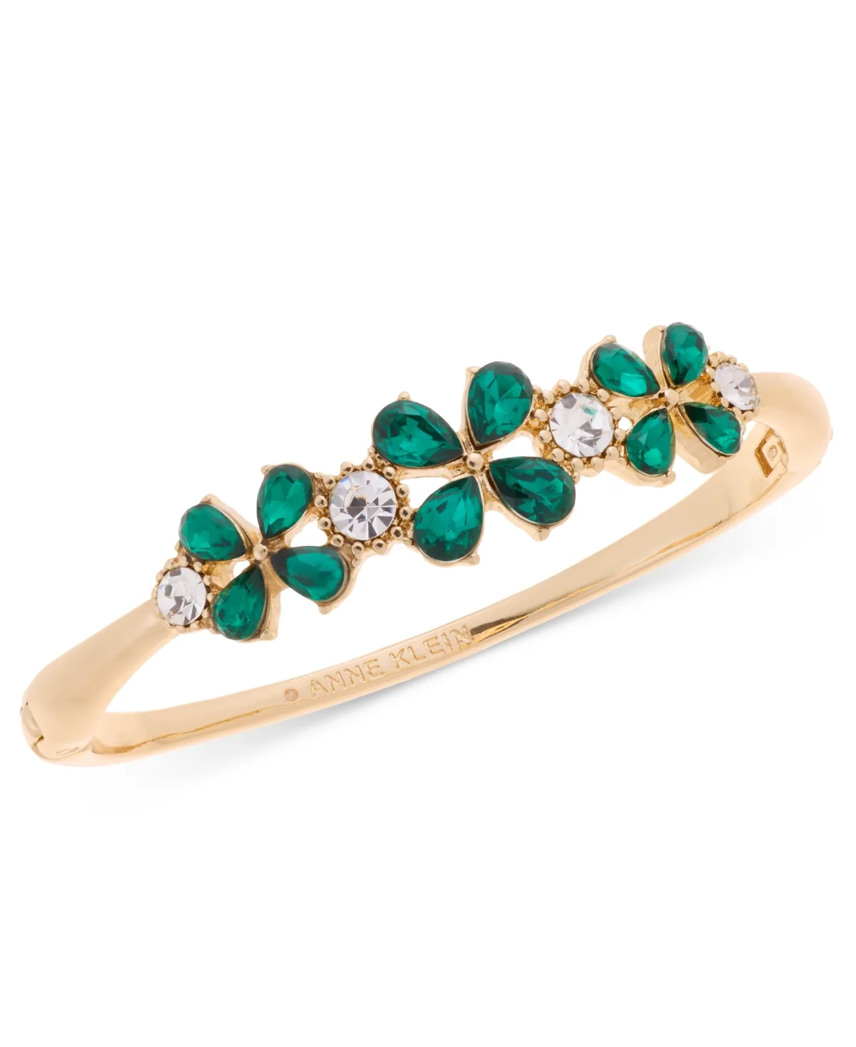 Crystal Floral Hinged Bracelet by Anne Klein