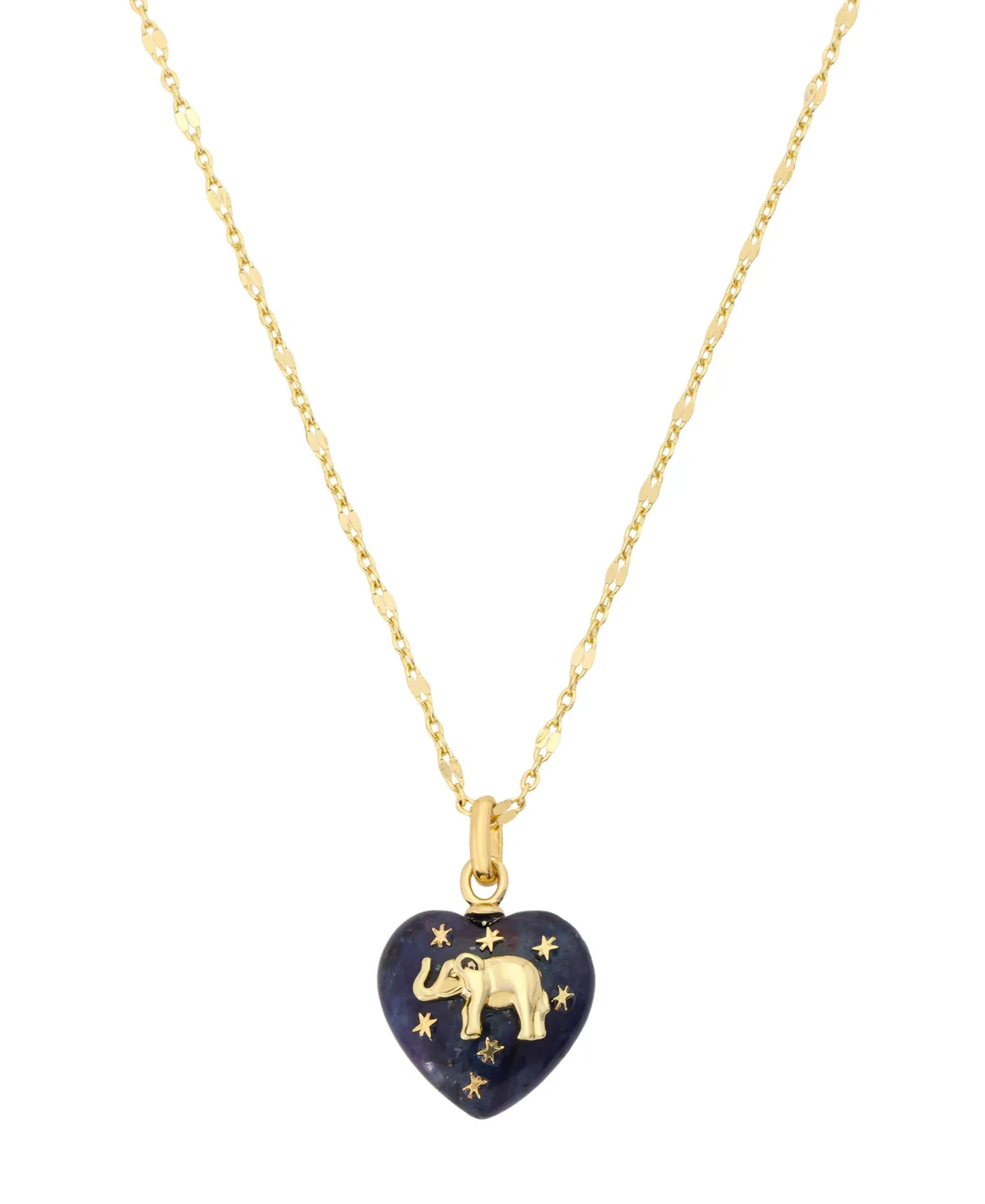 Lapis Gold-Tone Heart Necklace by Unwritten