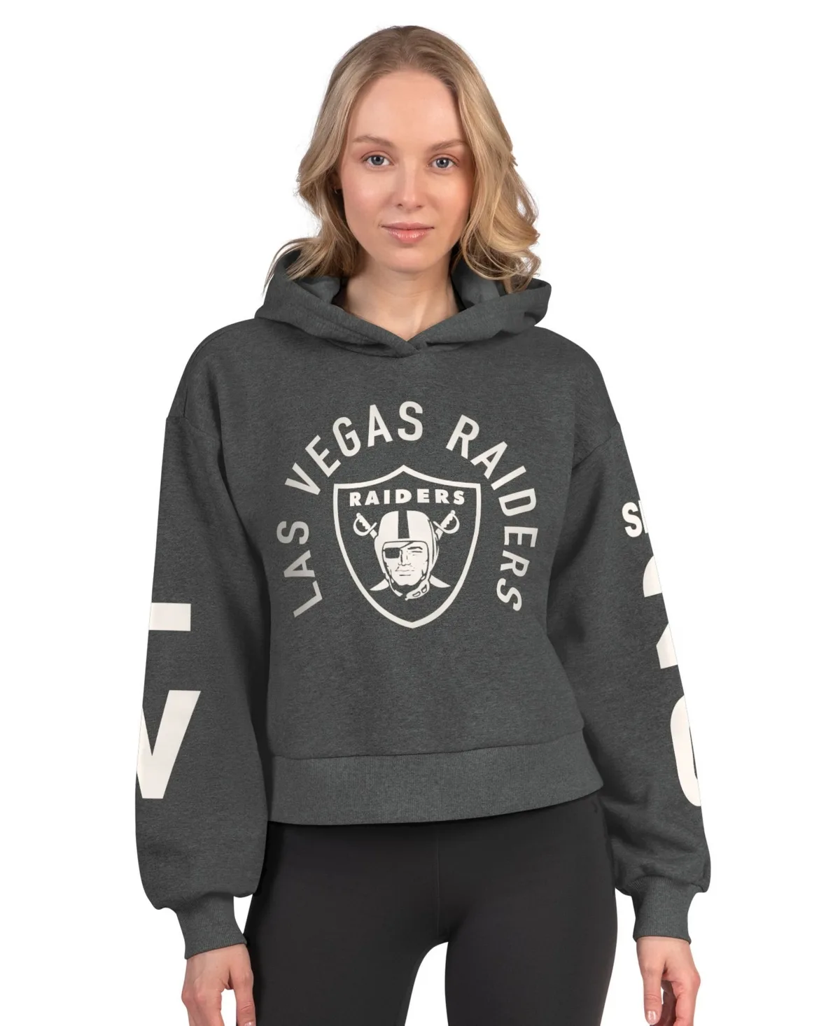 Las Vegas Raiders Star Player Cropped Fleece Pullover Hoodie
