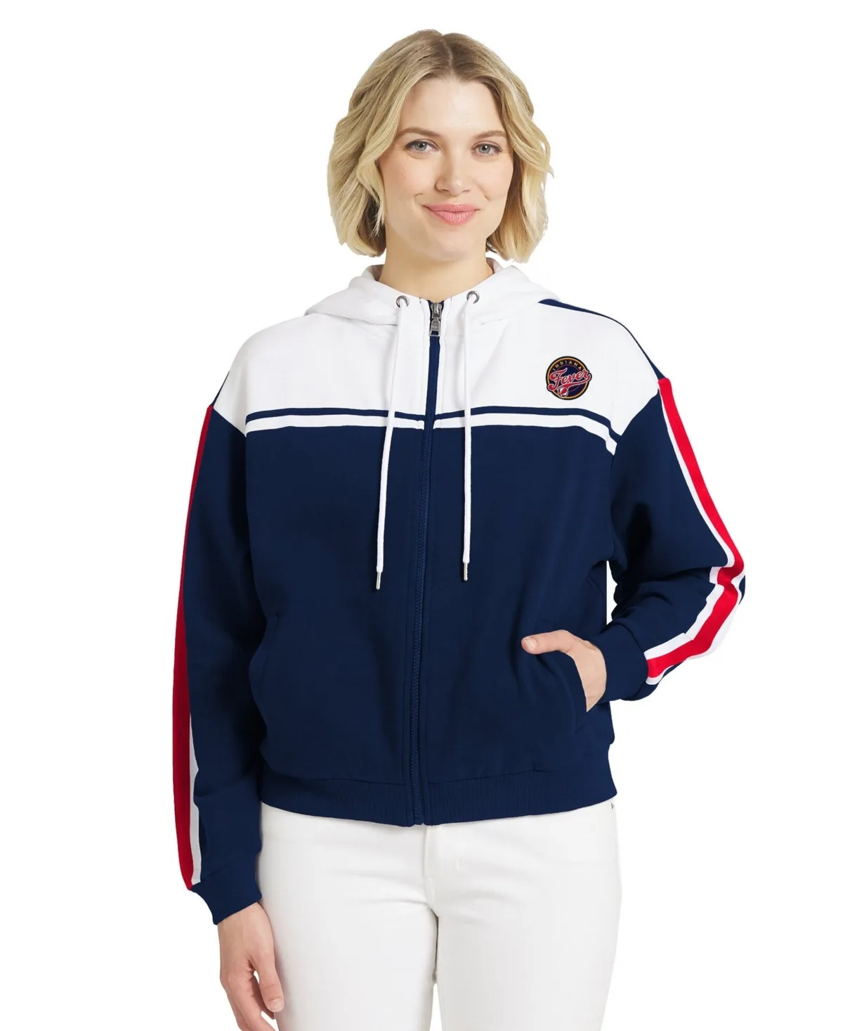 Indiana Fever Color Blocked Full-Zip Hoodie by Wear by Erin Andrews