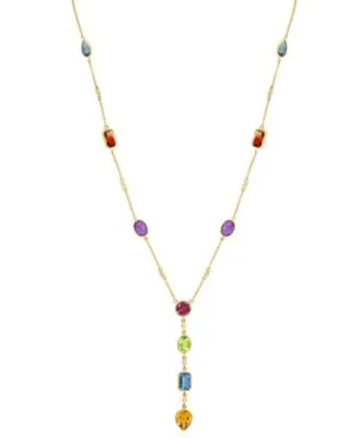 Multi Stone Adjustable Necklace Adjustable Bracelet Drop Chandelier in 14k Yellow Gold by Effy Collection