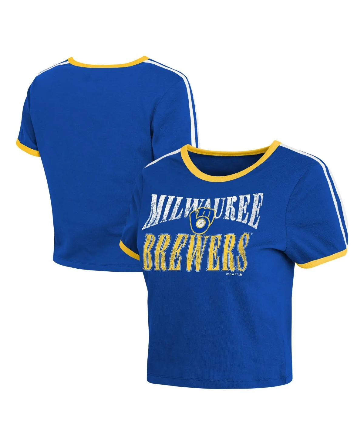 Milwaukee Brewers Cropped Throwback Ringer Baby T-Shirt