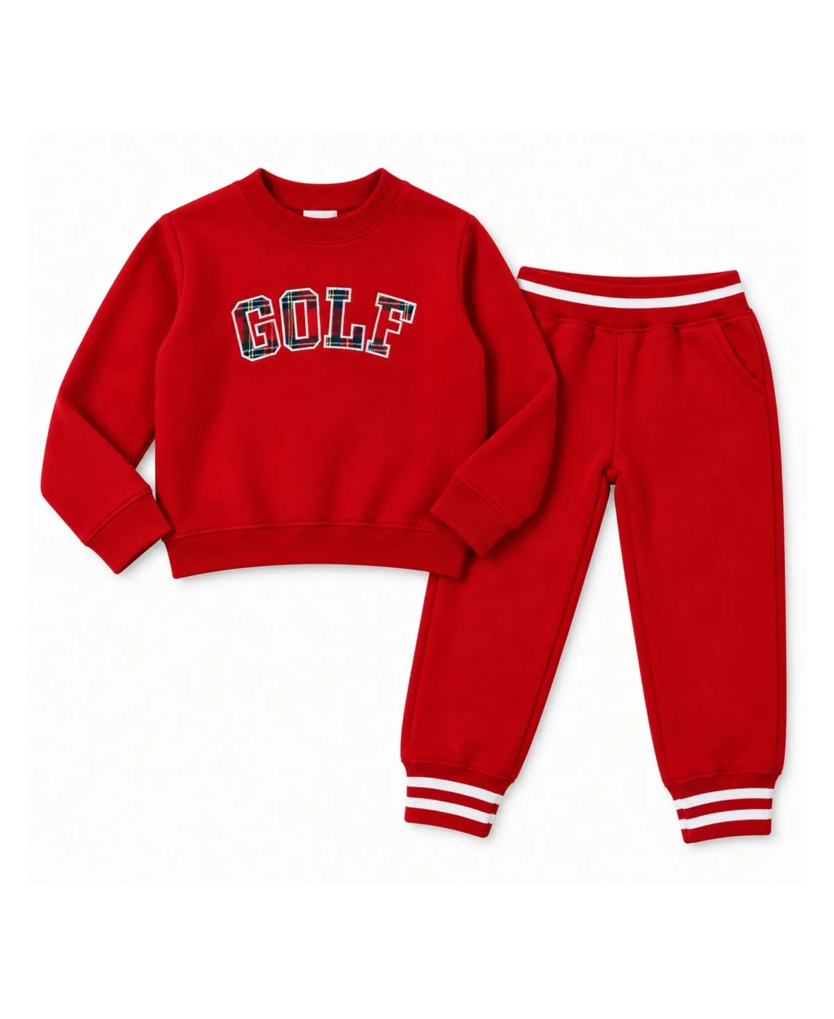Plaid Golf Crewneck Sweatshirt and Joggers, 2-Piece Set by Bits & Bows