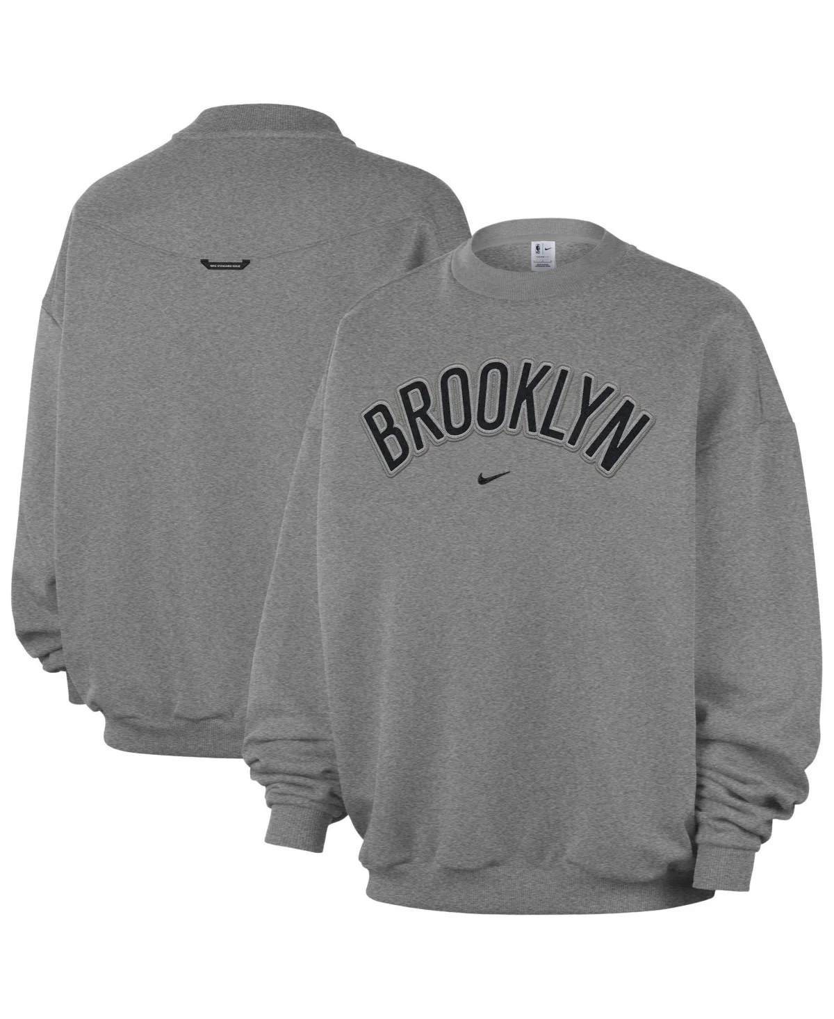 Brooklyn Nets Standard Issue Wordmark Fleece Therma-Fit Sweatshirt by Nike
