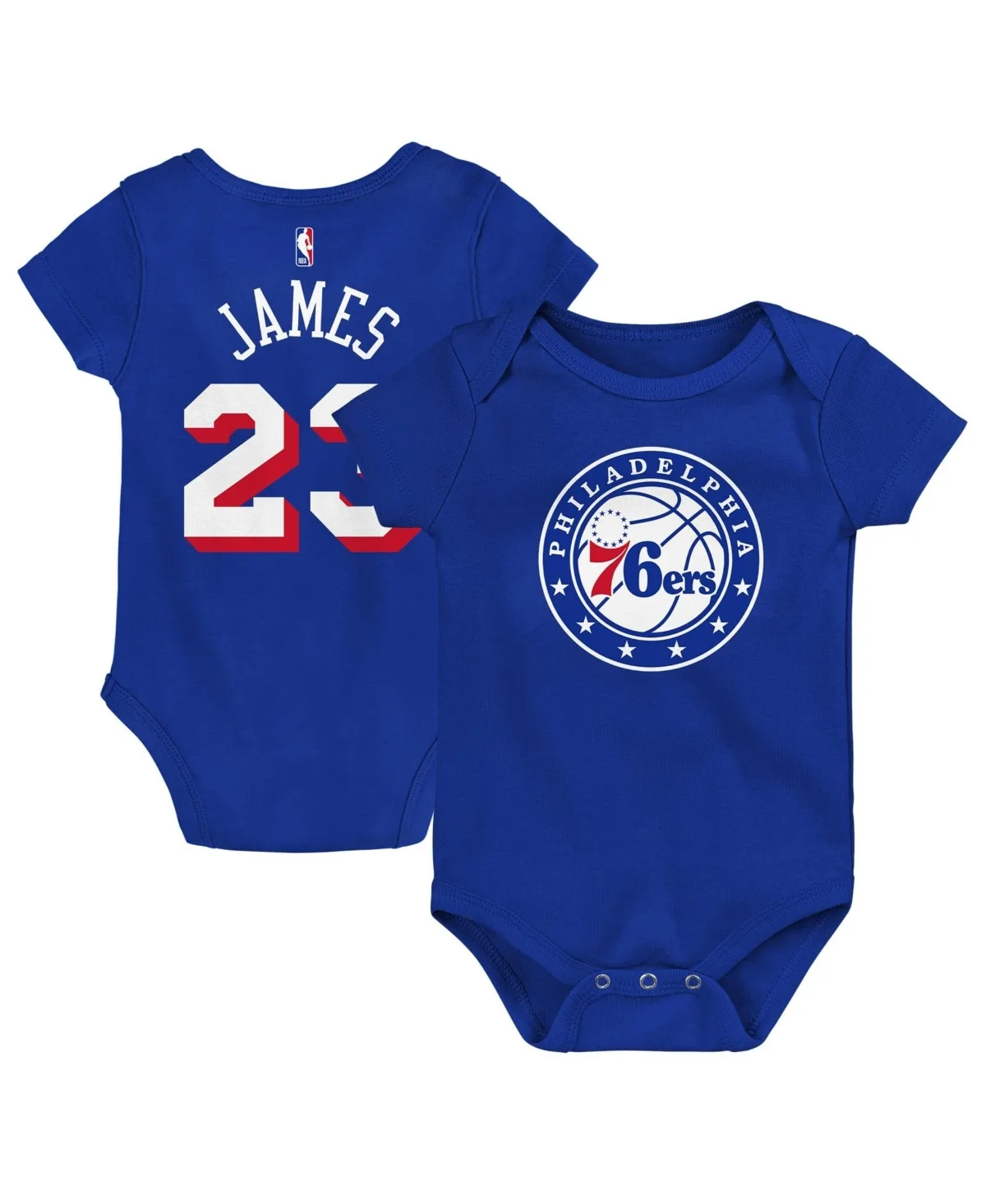 Philadelphia 76ers LeBron James Short-Sleeve Snap-Bottom Bodysuit by Outerstuff