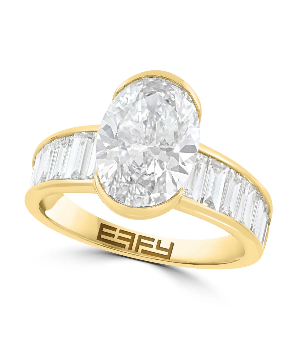 Certified Lab Grown Diamond Oval Ring (4-1/3 ct. t.w.) in 14K Yellow Gold