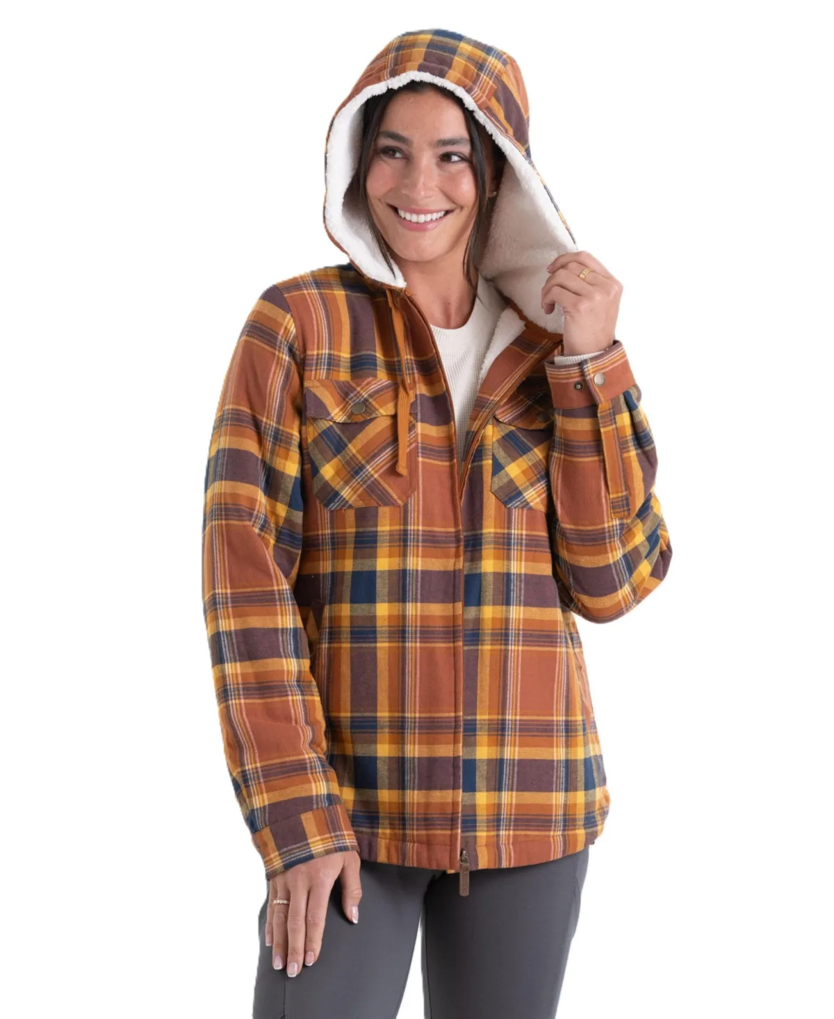 Woodland Berber Lined Hooded Shirt Jacket
