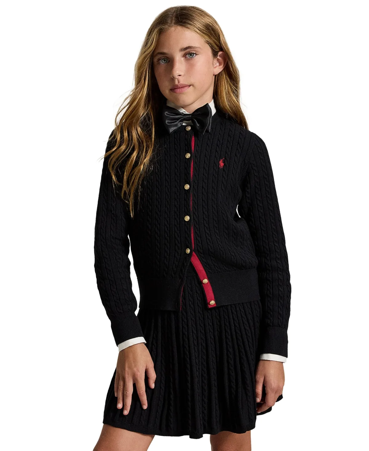 Mini-Cable Cardigan and Skirt, 2-Piece Set by Polo Ralph Lauren