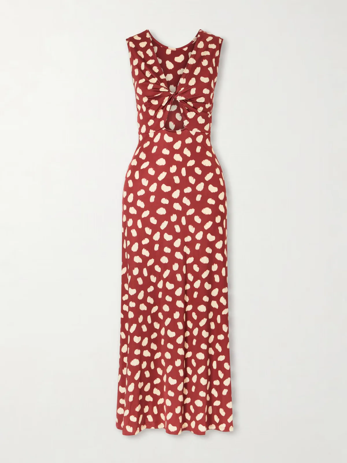 - Horizonte Mistico Cutout Printed Jersey Midi Dress -