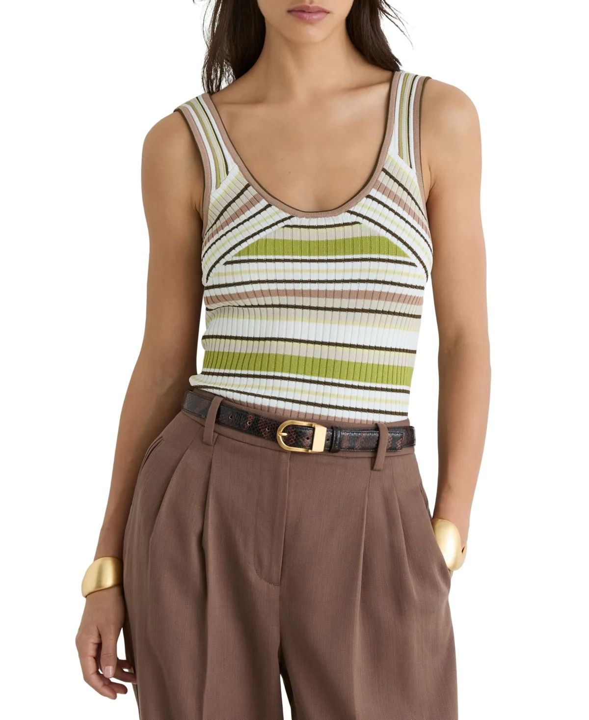 Nina Stripe Knitted Vest by Reiss