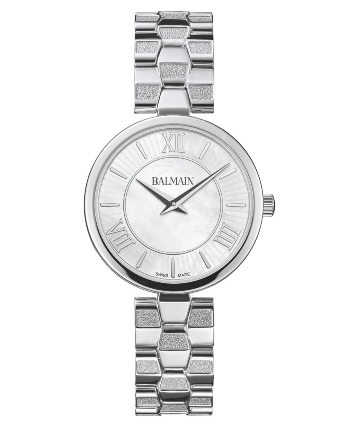 Swiss Quartz Sedirea Imitation Pearl Dial Silver-Tone Stainless Steel Bracelet Watch 31mm