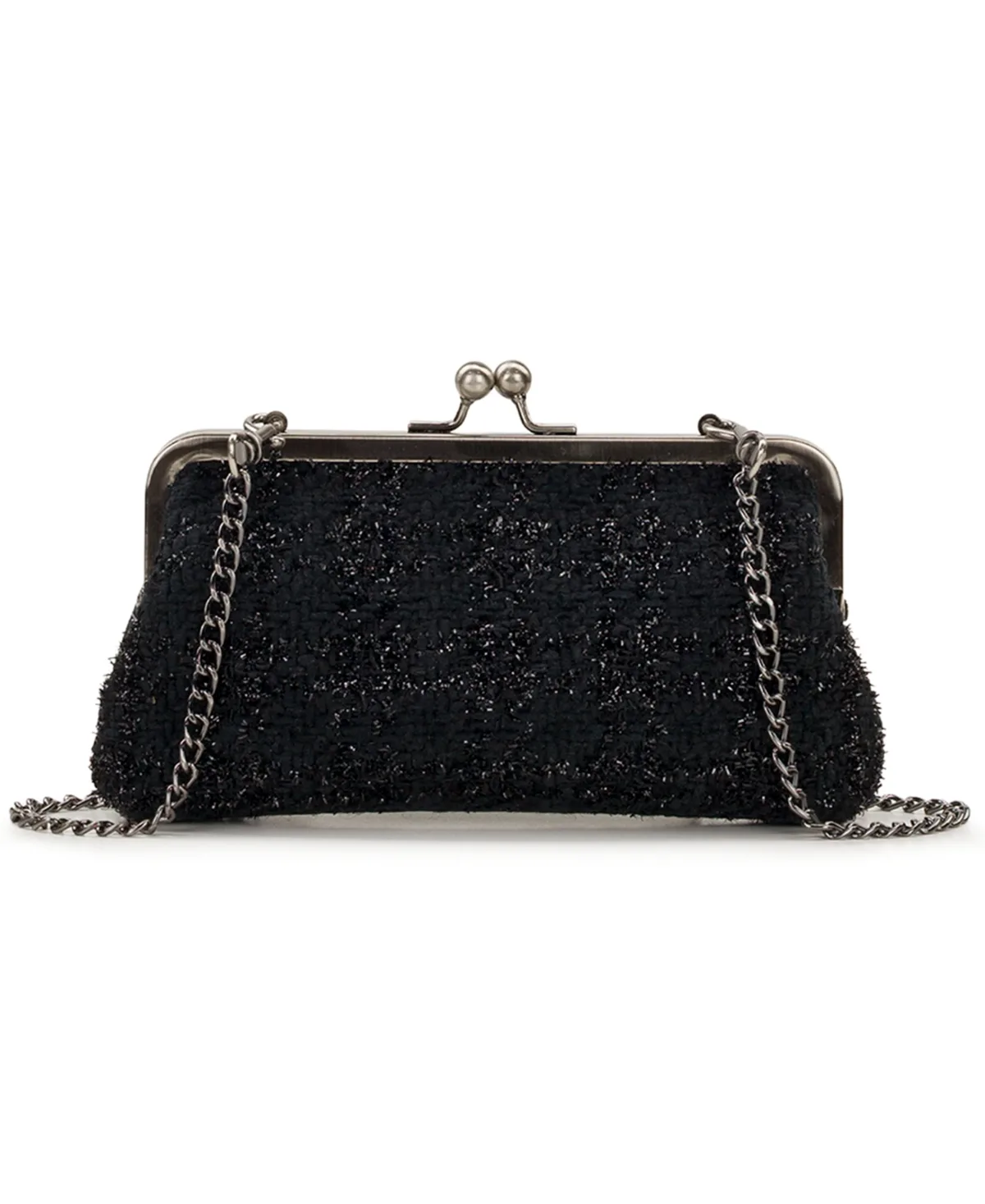 Potenaz Mini Tweed Kiss-Lock Crossbody Clutch Handbag by Patricia Nash