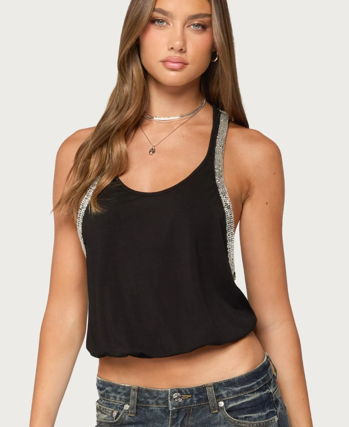 Cuya Sleeveless Scoop Neck Racerback Top by Edikted