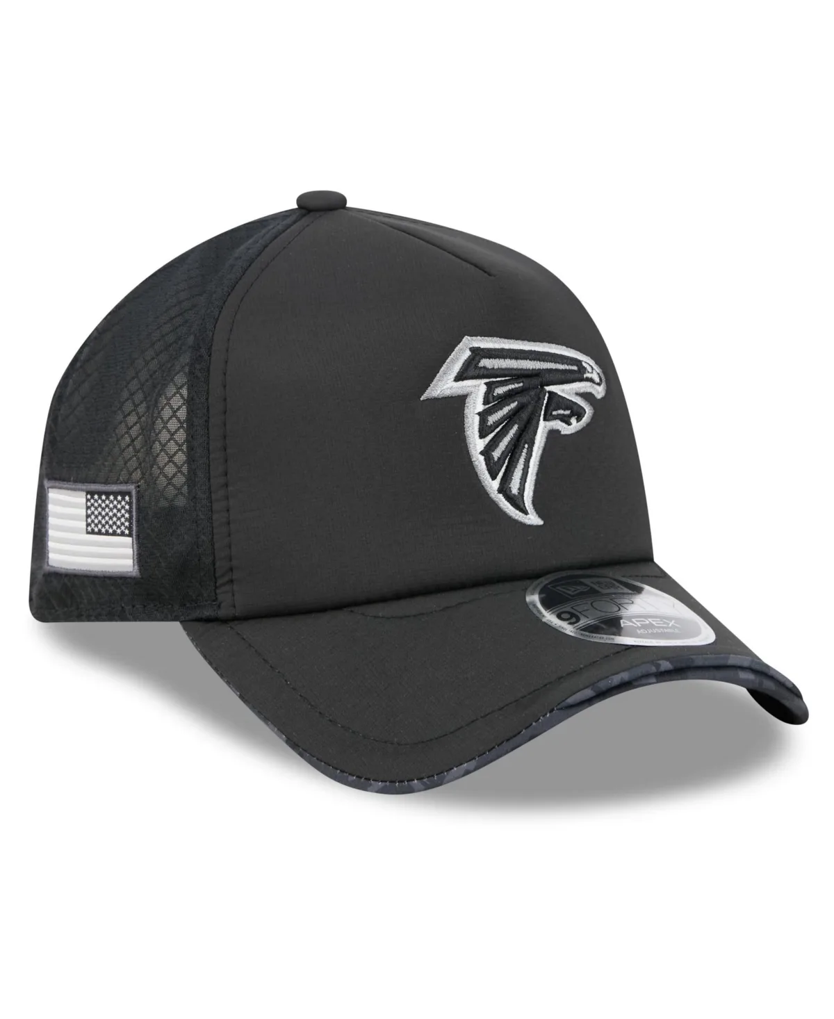 Atlanta Falcons 2026 Salute to Service Apex 9FORTY Adjustable Trucker Hat