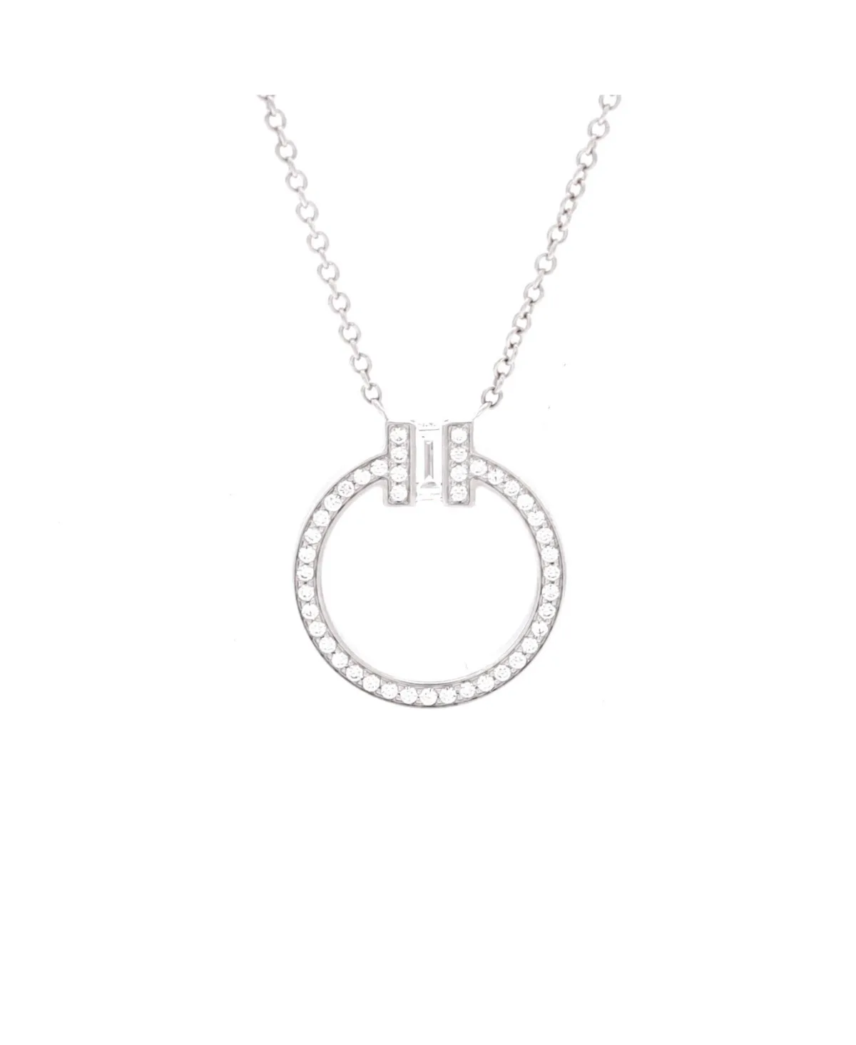 Pre-Owned Tiffany & Co T Circle Pendant Necklace by Tiffany & Co.