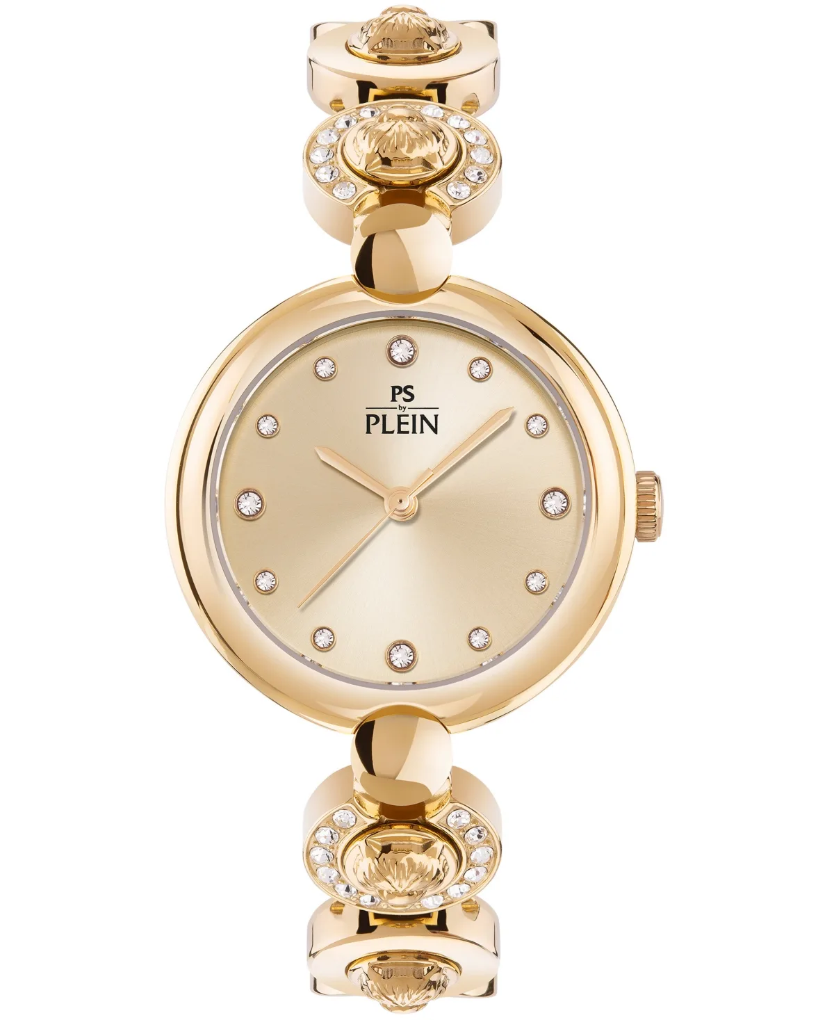 Rebel Quartz Round Ip Yellow Gold Case Watch 32mm by Plein Sport