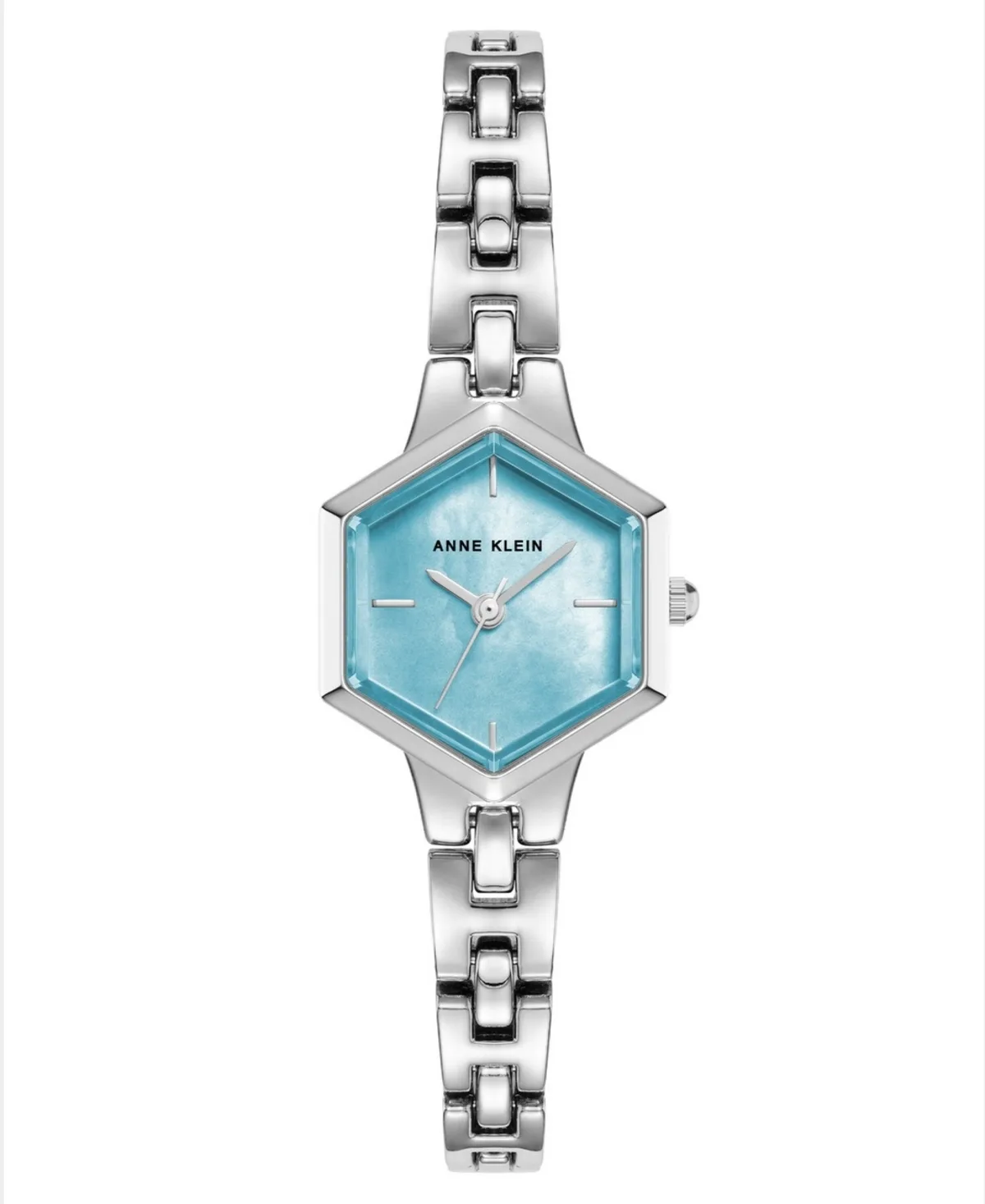 Quartz Imitation Pearl Hexagonal Silver-Tone Metal Bracelet Watch 21mm by Anne Klein