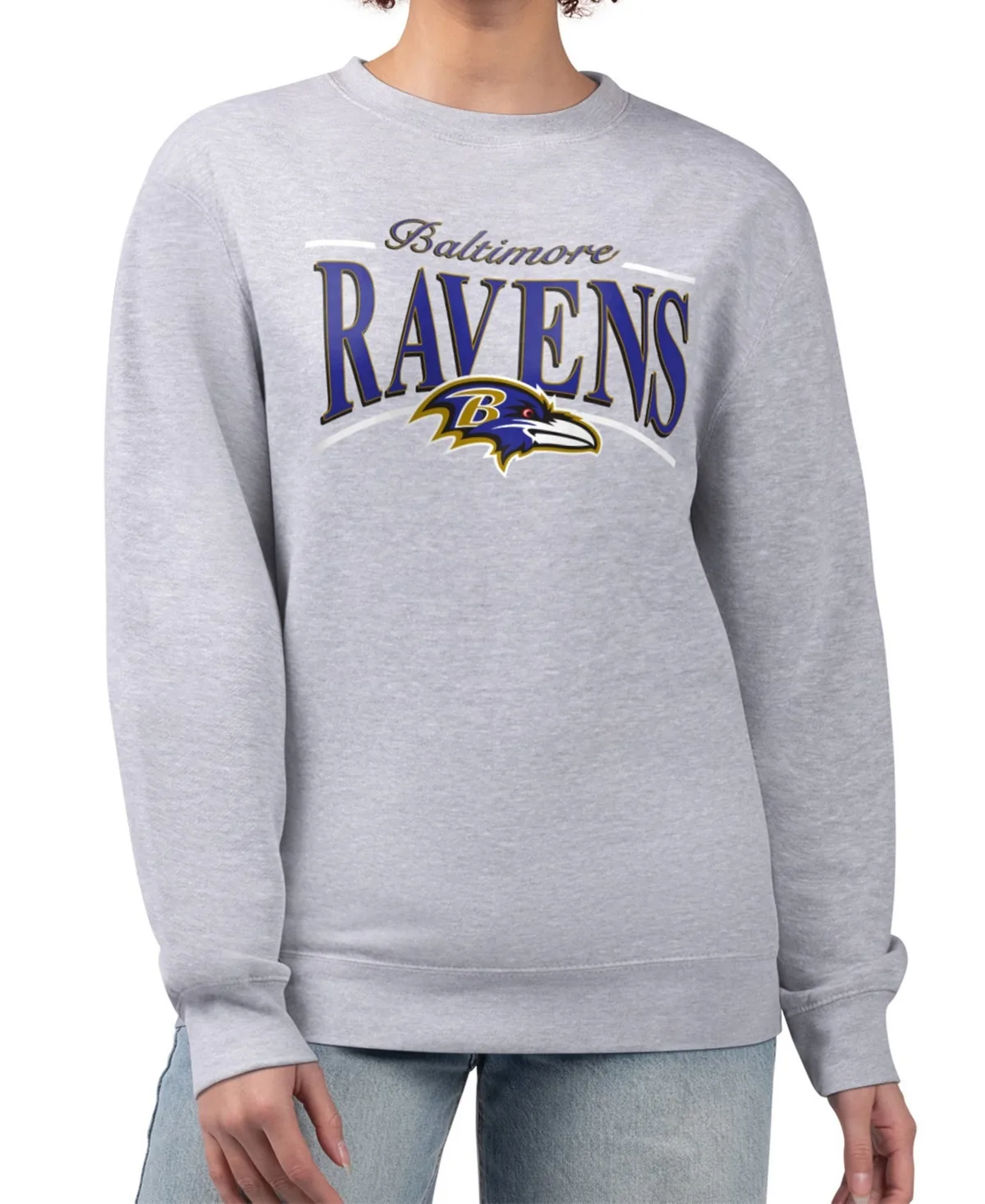 Baltimore Ravens Arch Stripe Fleece Pullover Sweatshirt