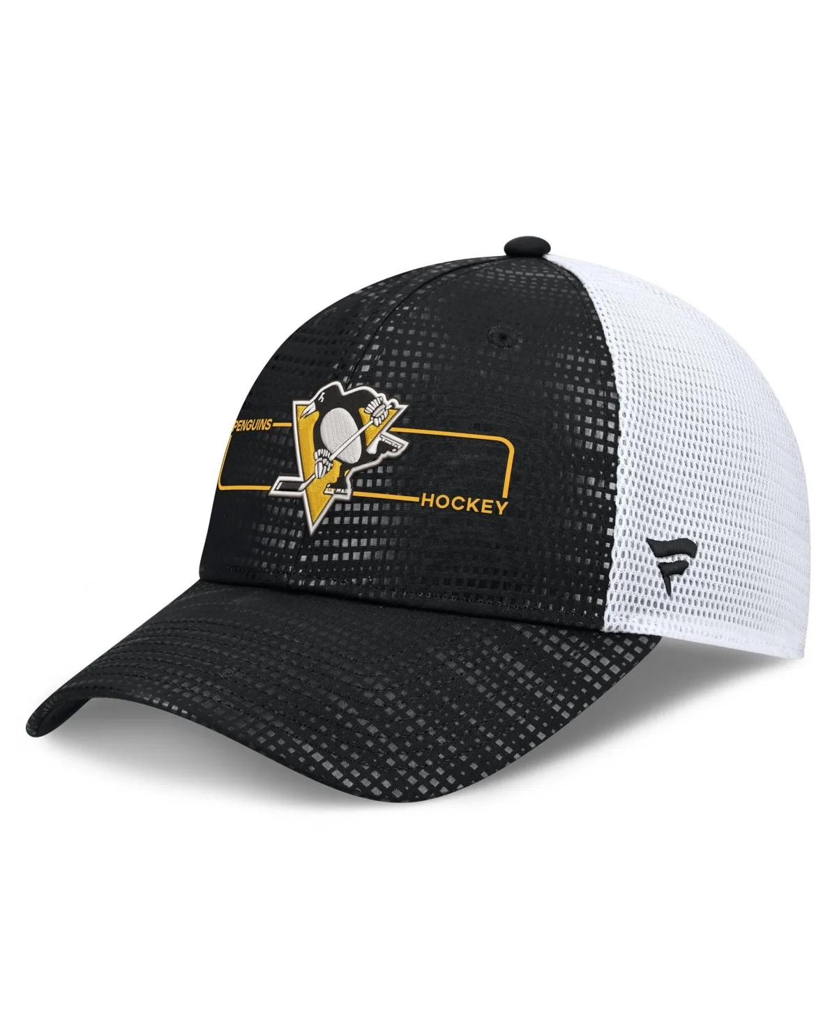 Pittsburgh Penguins Authentic Pro Rink Boxed Logo Trucker Hat by Fanatics