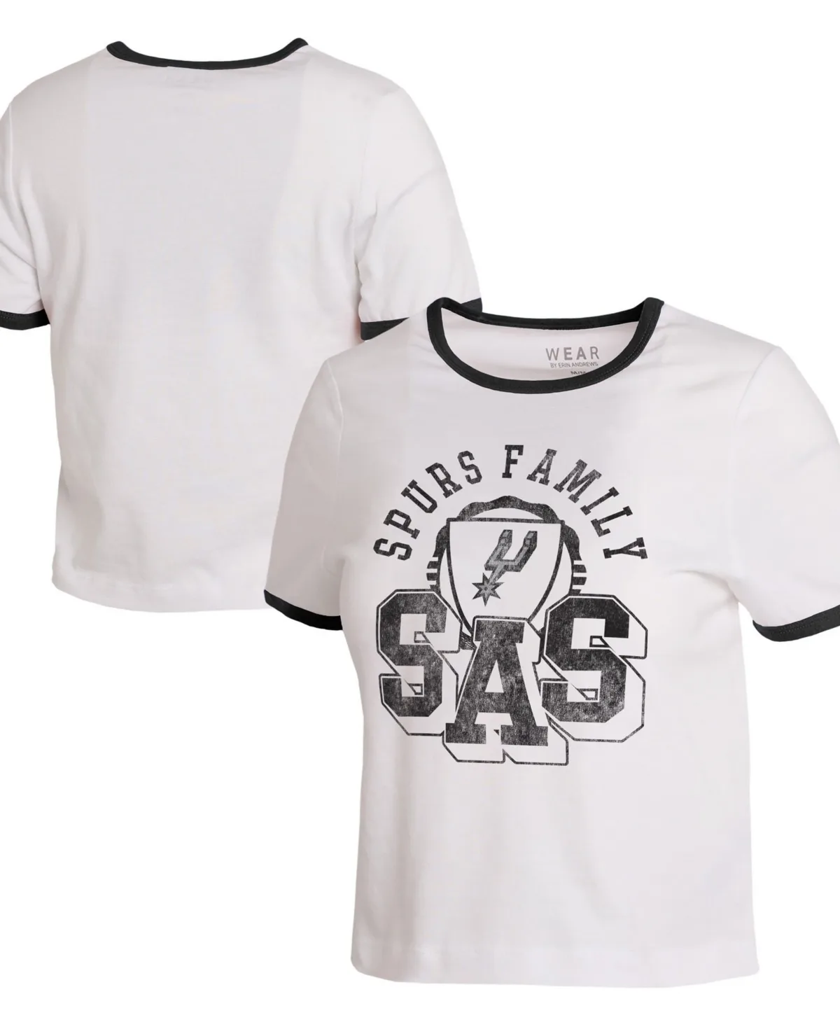 San Antonio Spurs Cropped Ringer Baby T-Shirt by Wear by Erin Andrews