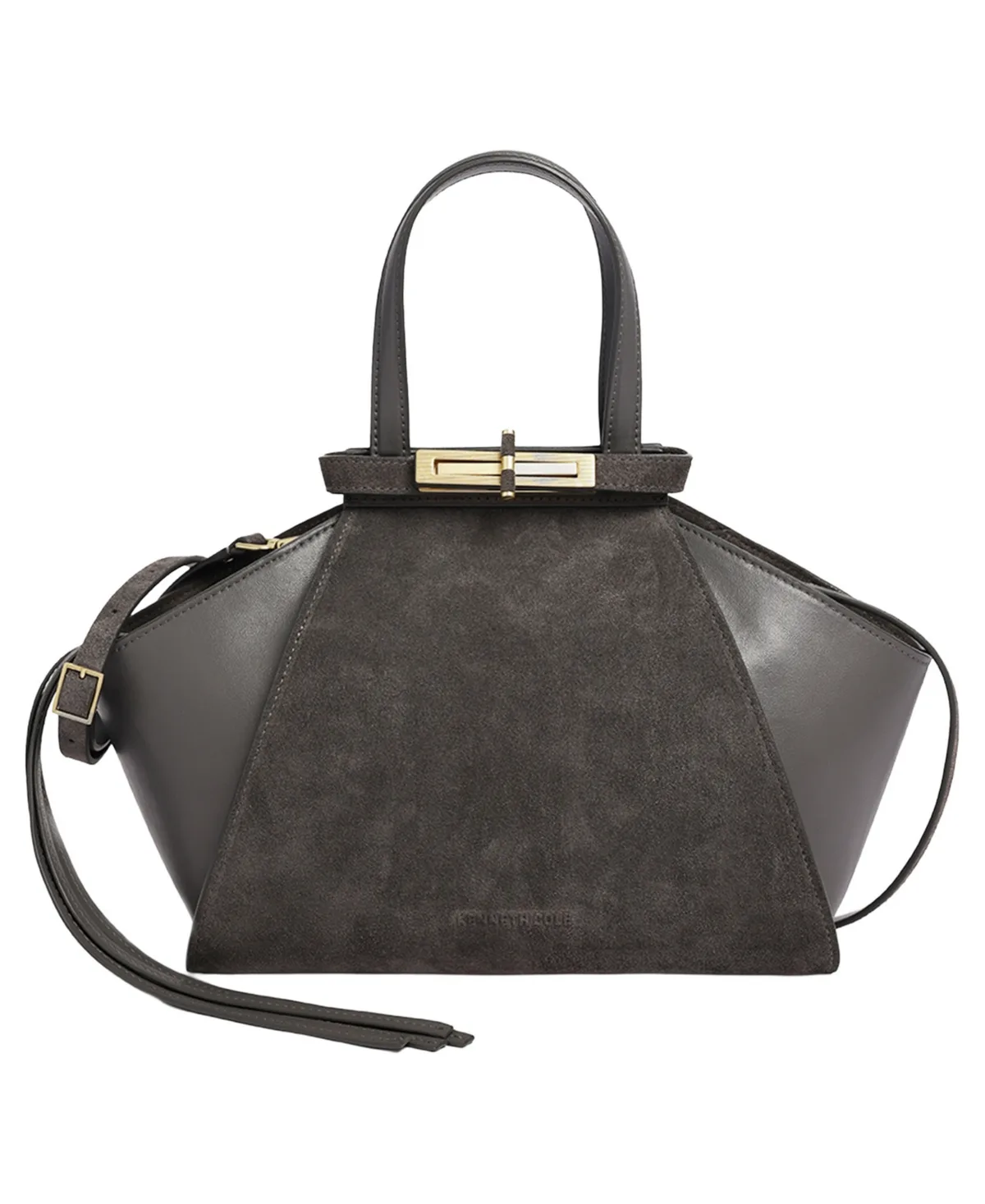 Detachable Leather Small Crossbody Satchel Handbag - Steel by Kenneth Cole