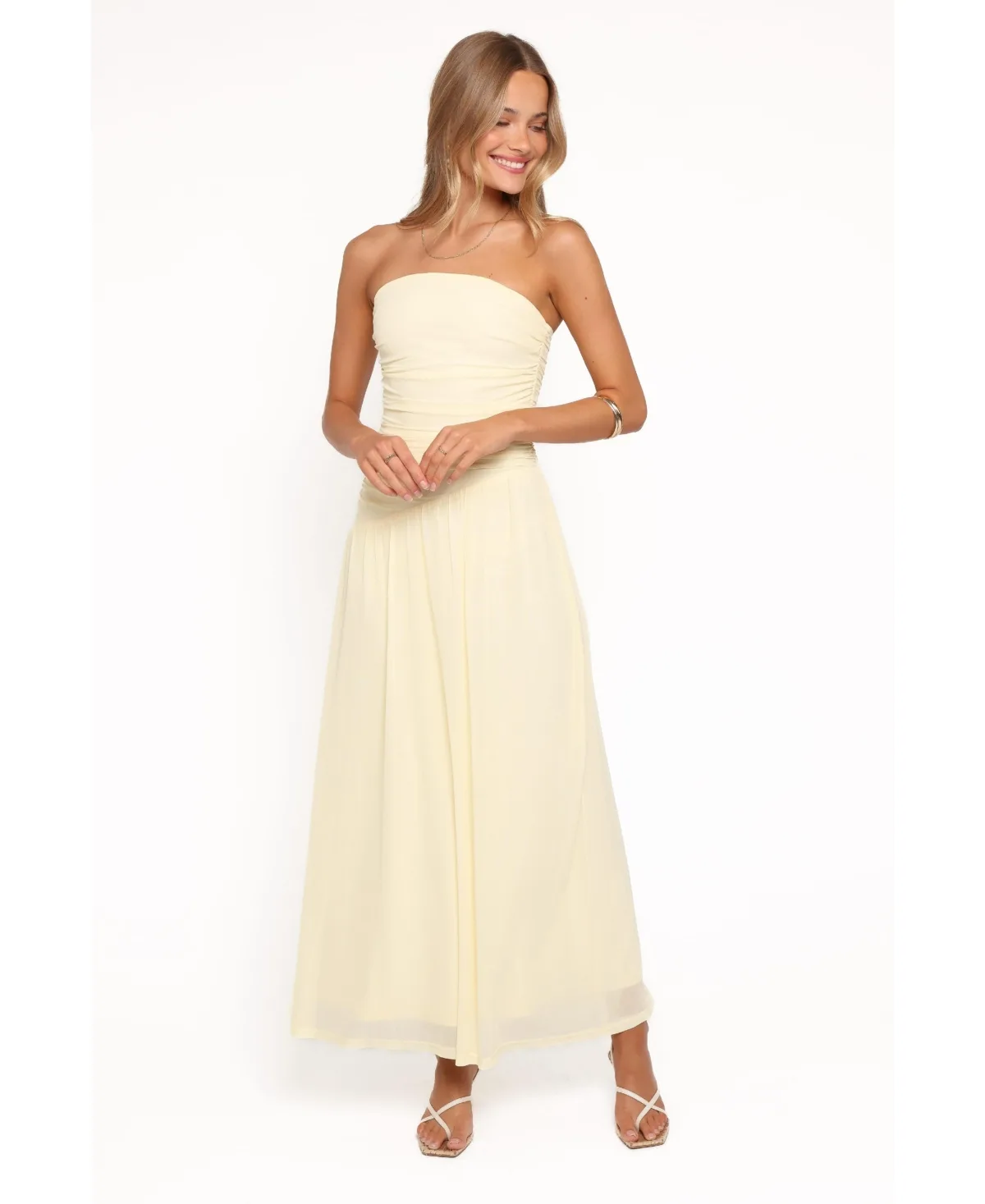 Calypso Strapless A-Line Maxi Dress by Petal and Pup