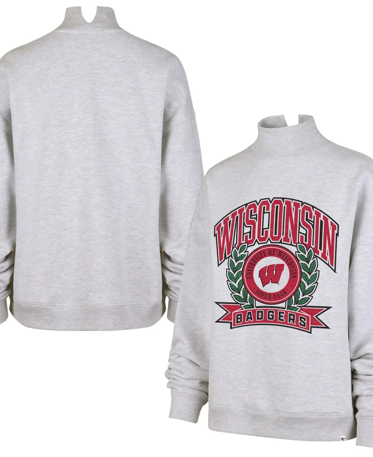 Wisconsin Badgers Laurel Arch Mock Neck Sweatshirt by 47 Brand