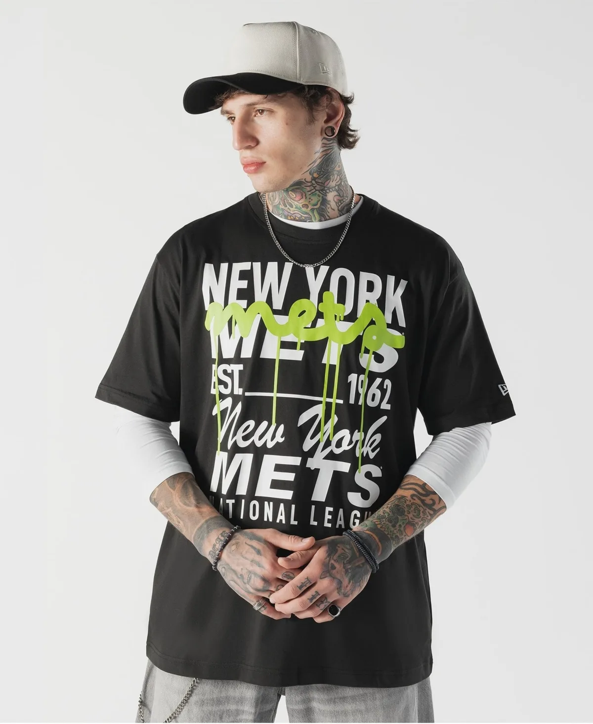 New York Mets Lifestyle Glow Spray Paint T-Shirt by New Era