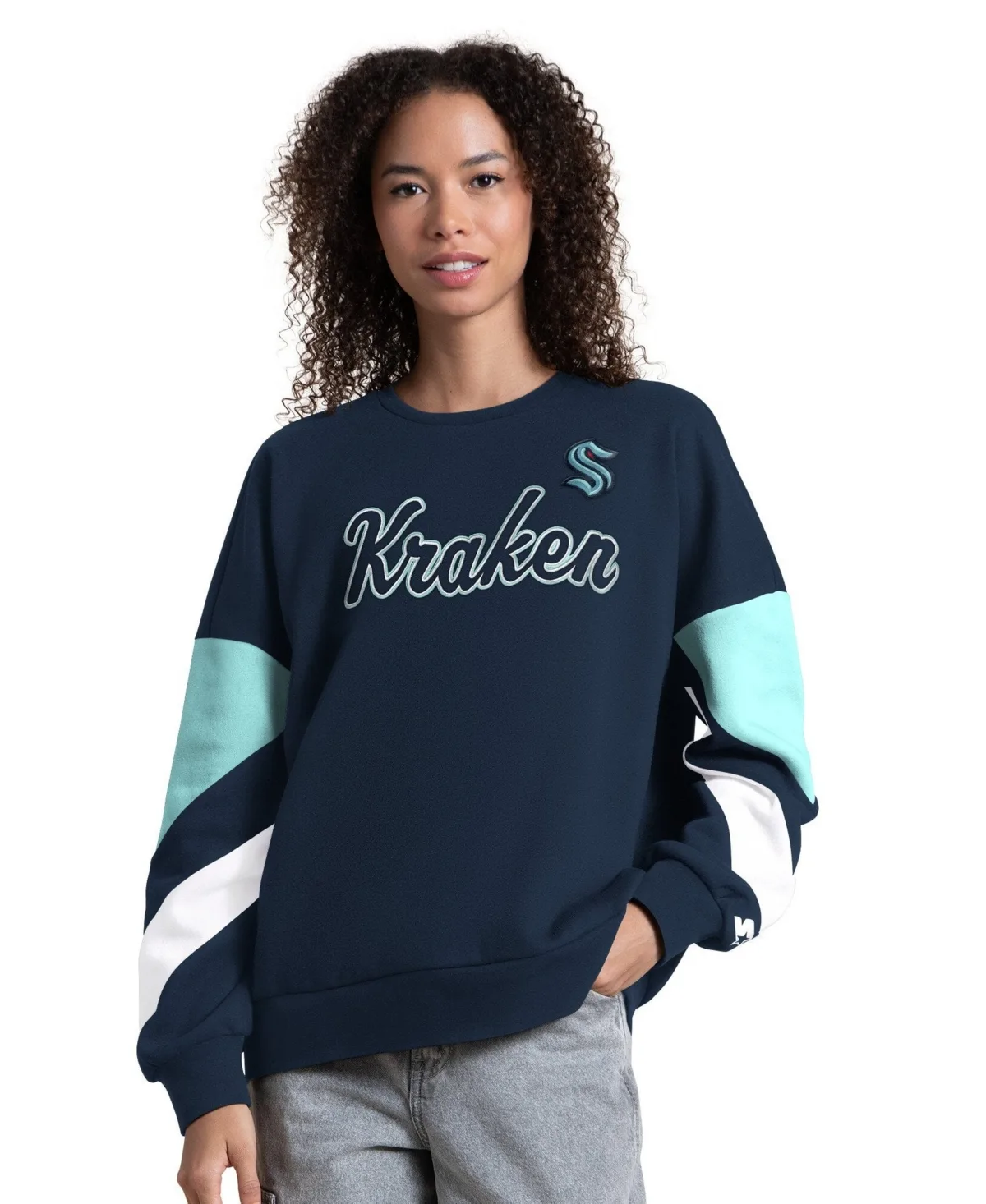 Seattle Kraken Grand Slam Sleeve Color Block Sweatshirt by Starter