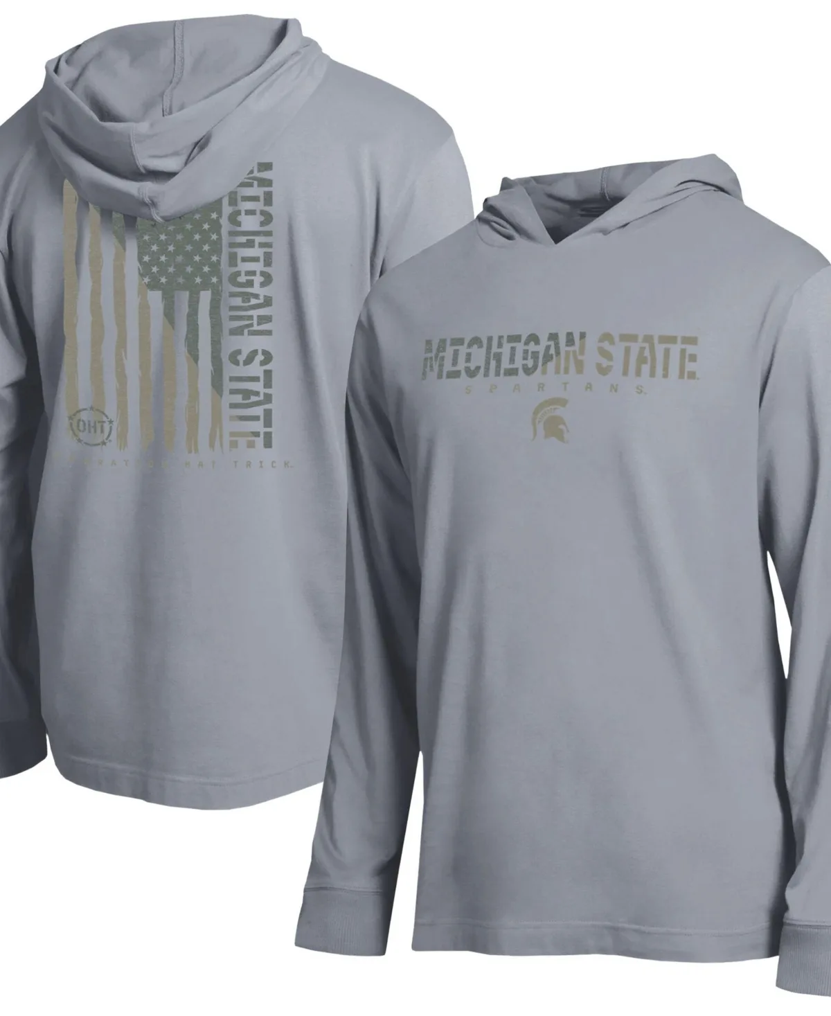 Michigan State Spartans Operation Hat Trick Flag Hooded Long-Sleeve T-Shirt by Champion