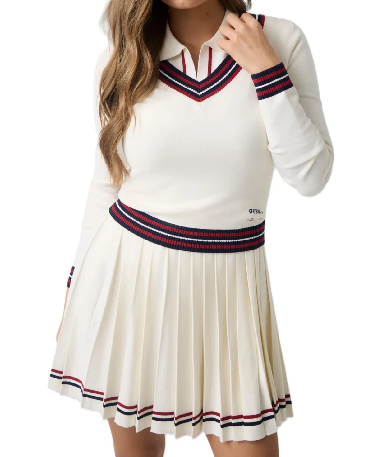 Marilyn V-Neck Long-Sleeve Slim-Fit Sweater by GUESS