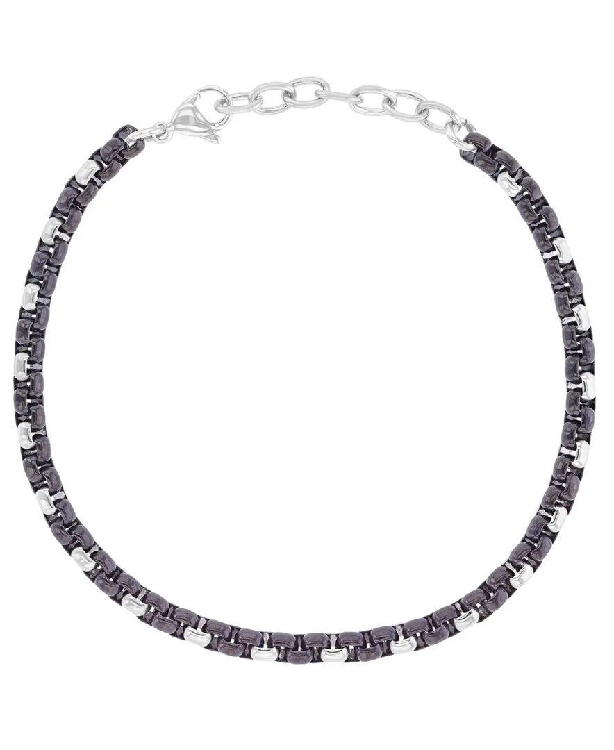 Platinum Pear Lock Chain Bracelet
