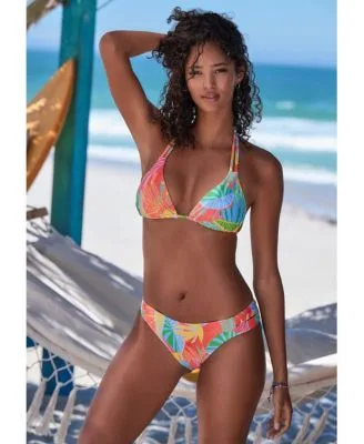 Tropical Print Bikini Top Matching Bottoms by Lascana