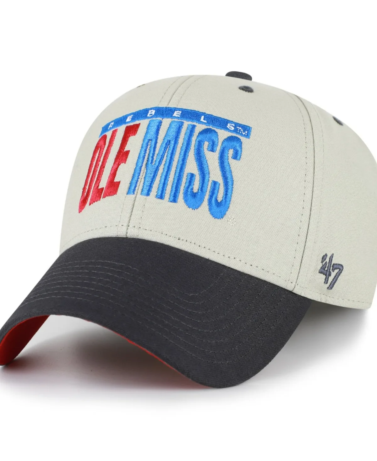 Ole Miss Rebels Half Block Text Mvp Adjustable Hat by 47 Brand