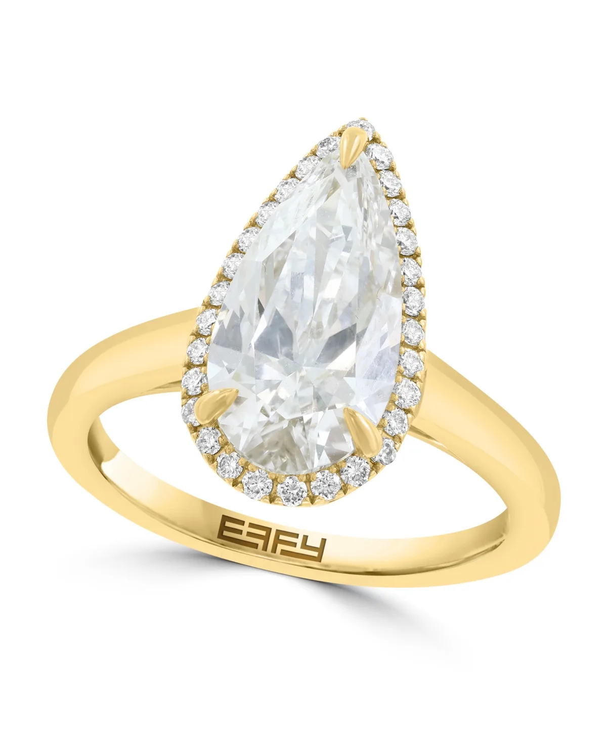 Lab Grown Diamond Pear Ring (3-1/5 ct. t.w.) in 14K Yellow Gold