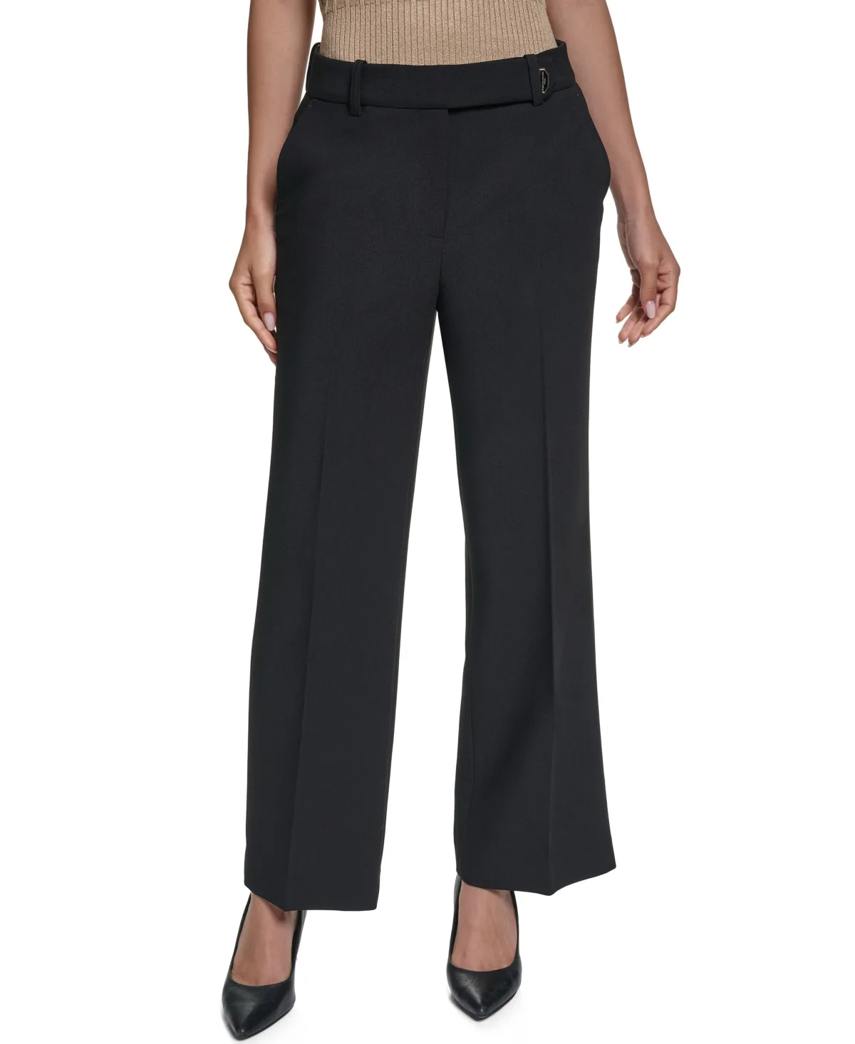 KL698 Wide-Leg Mid-Rise Pants by Karl Lagerfeld